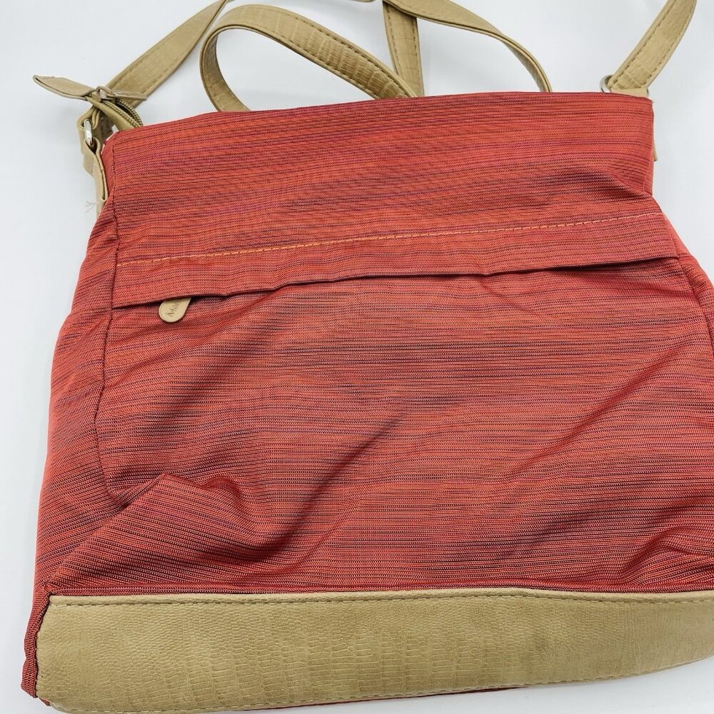 MultiSac Purse Crossbody Light Red Bag Strap Multiple Pockets Zip Snap Wallet - Picture 3 of 8